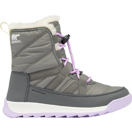 SOREL - Whitney II Plus Lace WP Boot - Girls' - Quarry/Lavender Cloud