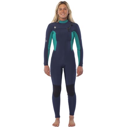 Sisstr Revolution - 7 Seas 3/2mm Chest-Zip Long-Sleeve Full Wetsuit - Women's - Strong Blue