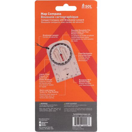 S.O.L Survive Outdoors Longer - Map Compass