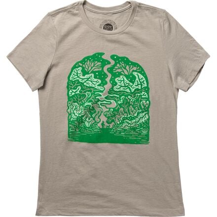 Slow Loris - Trippy Forest Shirt - Women's - Heather Stone/Spring