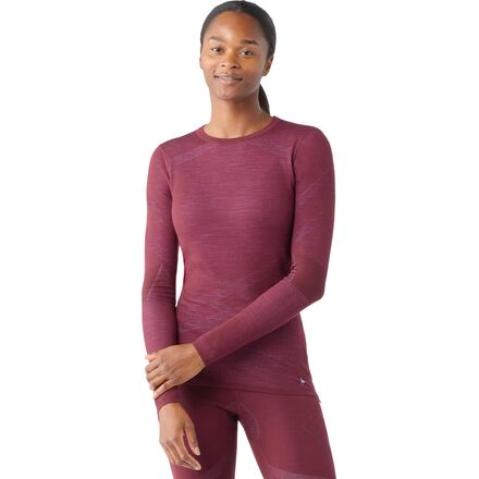 Smartwool - Intraknit Thermal Merino Crew Baselayer - Women's - Black Cherry/Violet