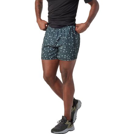 Smartwool - Merino Sport Lined 5in Short - Men's - Black Composite Print