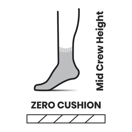 Smartwool - Run Zero Cushion Mid Crew Pattern Sock