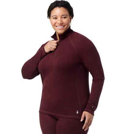 Smartwool - Classic Thermal Merino Base Layer 1/4-Zip Plus Top - Women's - Black Cherry Heather