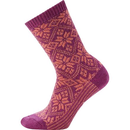 Smartwool - Everyday Traditional Snowflake Crew Sock - Women's - Meadow Mauve