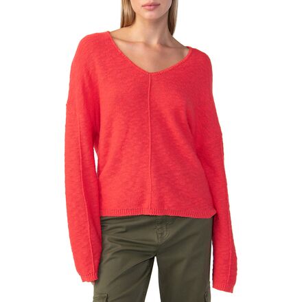 Sanctuary - Keep It Chill Popover Long-Sleeve Shirt - Women's - Sunset Red