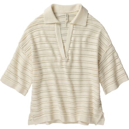 Emma Openwork Short-Sleeve Polo Shirt - Women's
