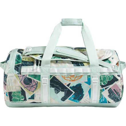 The North Face - Base Camp M 71L Duffel Bag - Opal Frost TNF Postcards Print/Opal Frost/Pearl Stone
