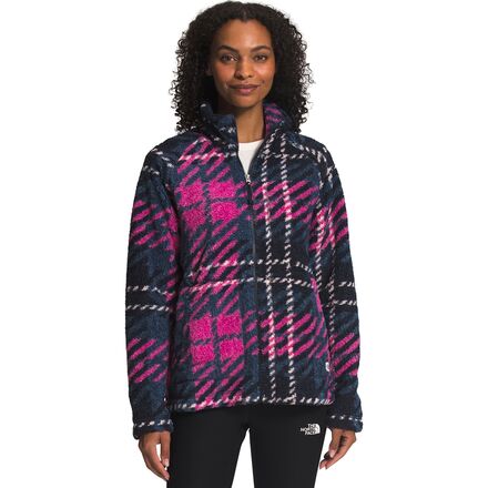 The North Face - Printed Ridge Fleece Full-Zip Jacket - Women's - Fuschia Pink Medium Icon Plaid Large Print
