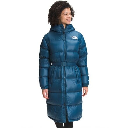 The North Face - Nuptse Belted Long Parka - Women's - Monterey Blue