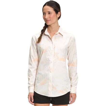 The North Face - Sniktau Long-Sleeve Printed Sun Shirt - Women's - Apricot Ice Canyon Camo Print