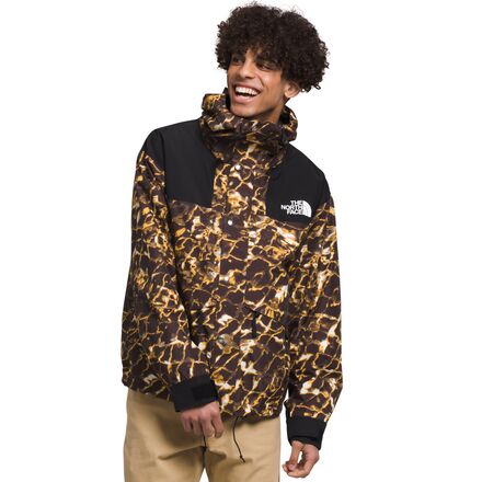The North Face - 86 Retro Mountain Jacket - Men's - Coal Brown Water Distortion Print/TNF Black