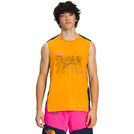 The North Face - Trailwear Lost Coast Sleeveless Top - Men's - Summit Gold/Summit Navy/Deep Periwinkle