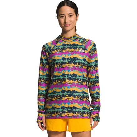 The North Face - Class V Water Hoodie - Women's - Arrowwood Yellow Mountain Panorama Print