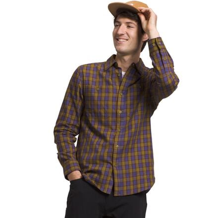 The North Face - Arroyo Lightweight Flannel - Men's - Sulphur Moss Small Icon Plaid 2