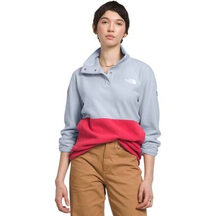 The North Face - Pali Pile Fleece 1/4 Snap Pullover - Women's - Dusty Periwinkle/Clay Red