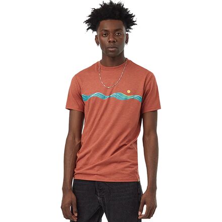 Tentree - Artist Waves T-Shirt - Men's - Baked Clay/Shaded Spruce