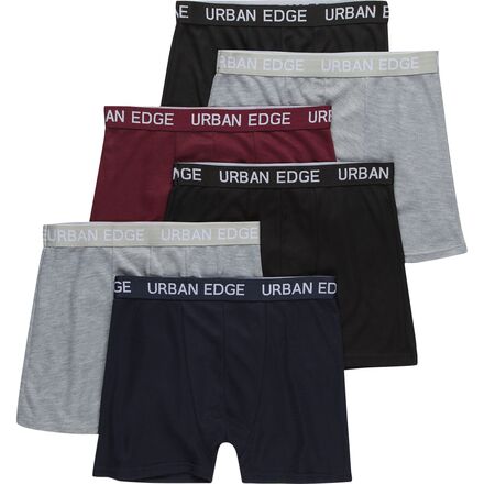 Urban Edge - Hero Underwear - Men's - 6-Pack - Black/Navy/Heather Grey/Burgundy
