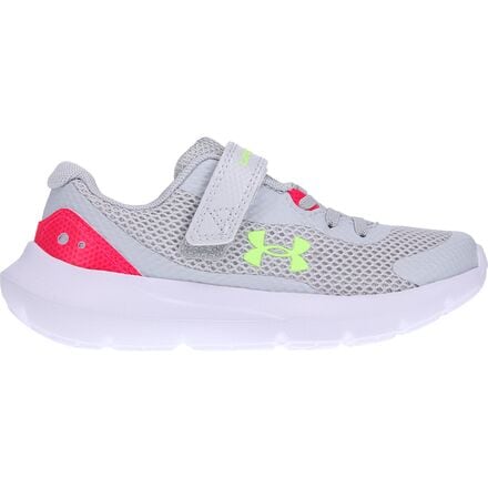 Under Armour - GPS Surge 3 AC Shoe - Little Girls' - Halo Gray/Penta Pink/Quirky Lime