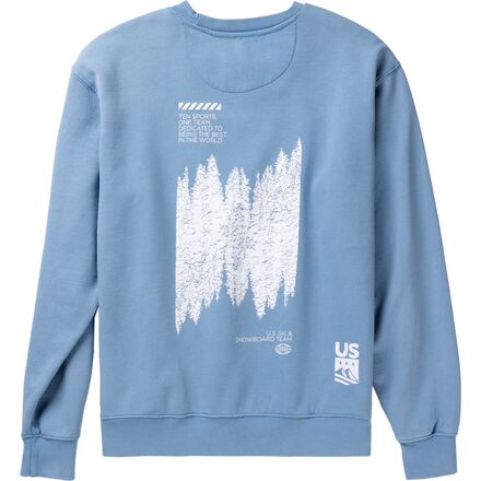 US Ski and Snowboard - Trees Graphic Crewneck Sweatshirt - Men's - Bay Blue Sand Wash