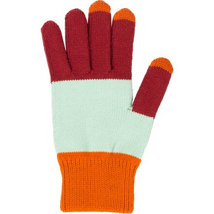 Verloop - Trio Colorblock Touchscreen Gloves - Flame/Jade