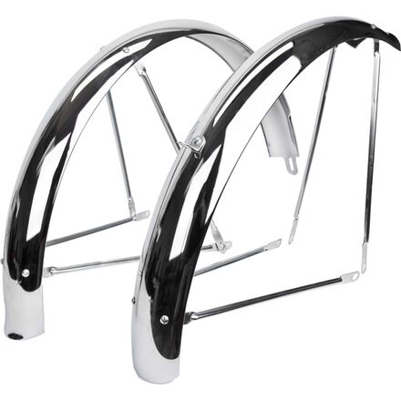 #972-26in Balloon Flared Chrome Fenders