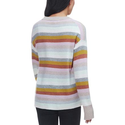 White + Warren - Multicolor Stripe Crewneck Sweater - Women's