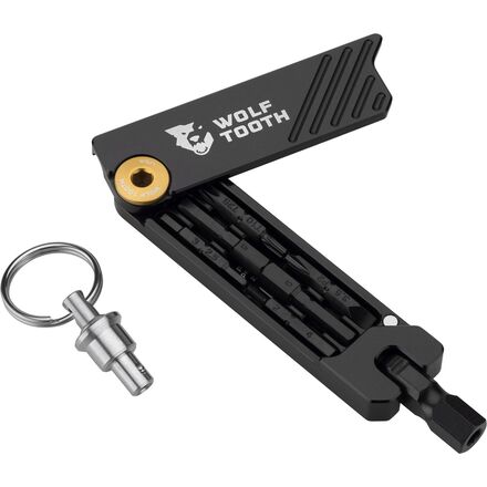 Wolf Tooth Components - 6-Bit Hex Wrench Multi-Tool - Gold Bolt with Keyring