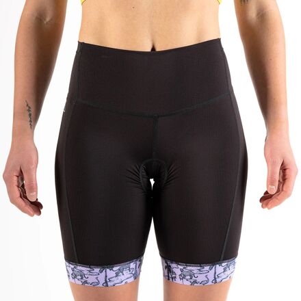Wild Rye - Alyssa Chammy Short Liner- Women's - Black/Jungle Cats