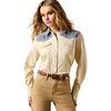 Ariat - Horseshoe Western Snap Shirt -Women's - Summer Sand/Chambray