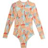 Free Fly - Wavebound Long-Sleeve One-Piece Swimsuit - Women's - Calypso Print Light Coral