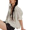 Free People - Seaside Cotton Stripe Shirt -Women's - Ivory Combo