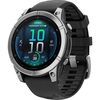 Stainless Steel (Black Silicone Band)