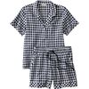 L.L.Bean - Bean's Seacoast Seersucker Short Set - Women's - Classic Navy Gingham