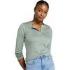 L.L.Bean - Pima Button Front Crewneck Stripe Cardigan - Women's - Faded Sage/White