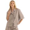 Rhythm - Birdie Gingham Tie Front Top - Women's - Brown