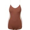 Rhythm - Lily Rib Cross Back Surf Short One-Piece Swimsuit - Women's - Chocolate