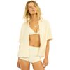 Sisstr Revolution - Vibe Check Short-Sleeve Terry Knit Top - Women's - Sea Salt