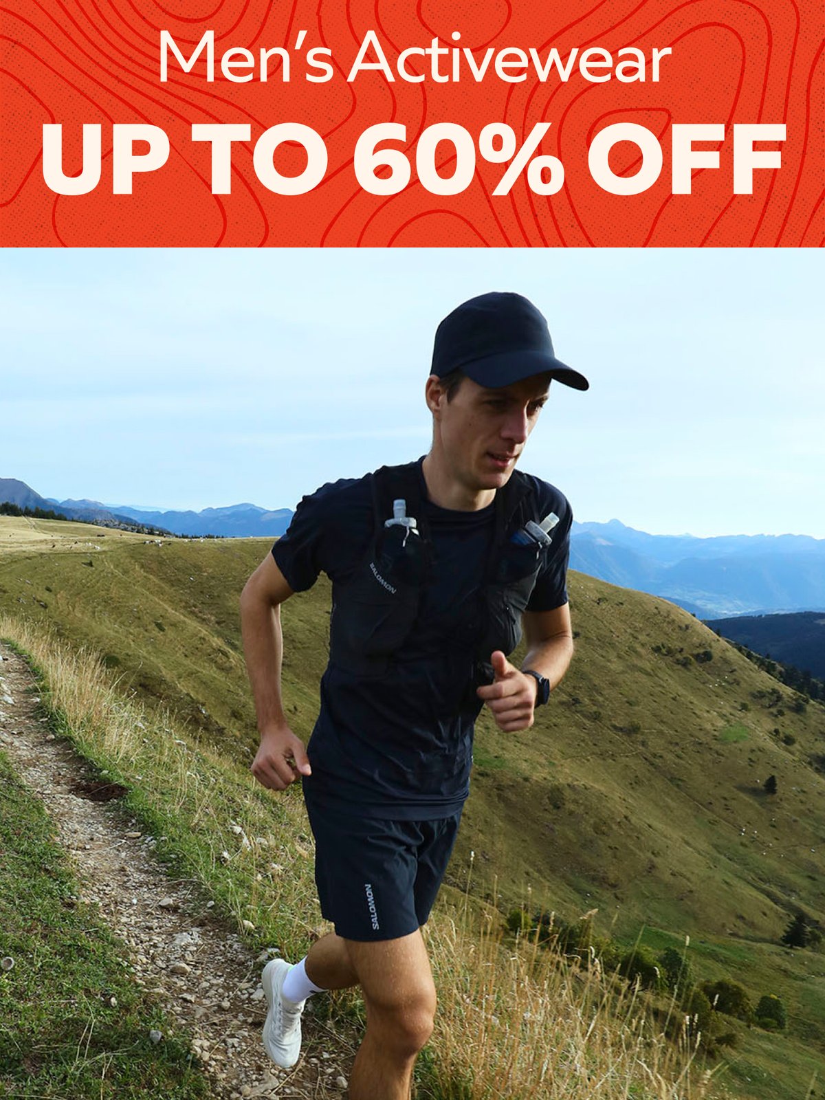 Up to 60% off men’s activewear. 