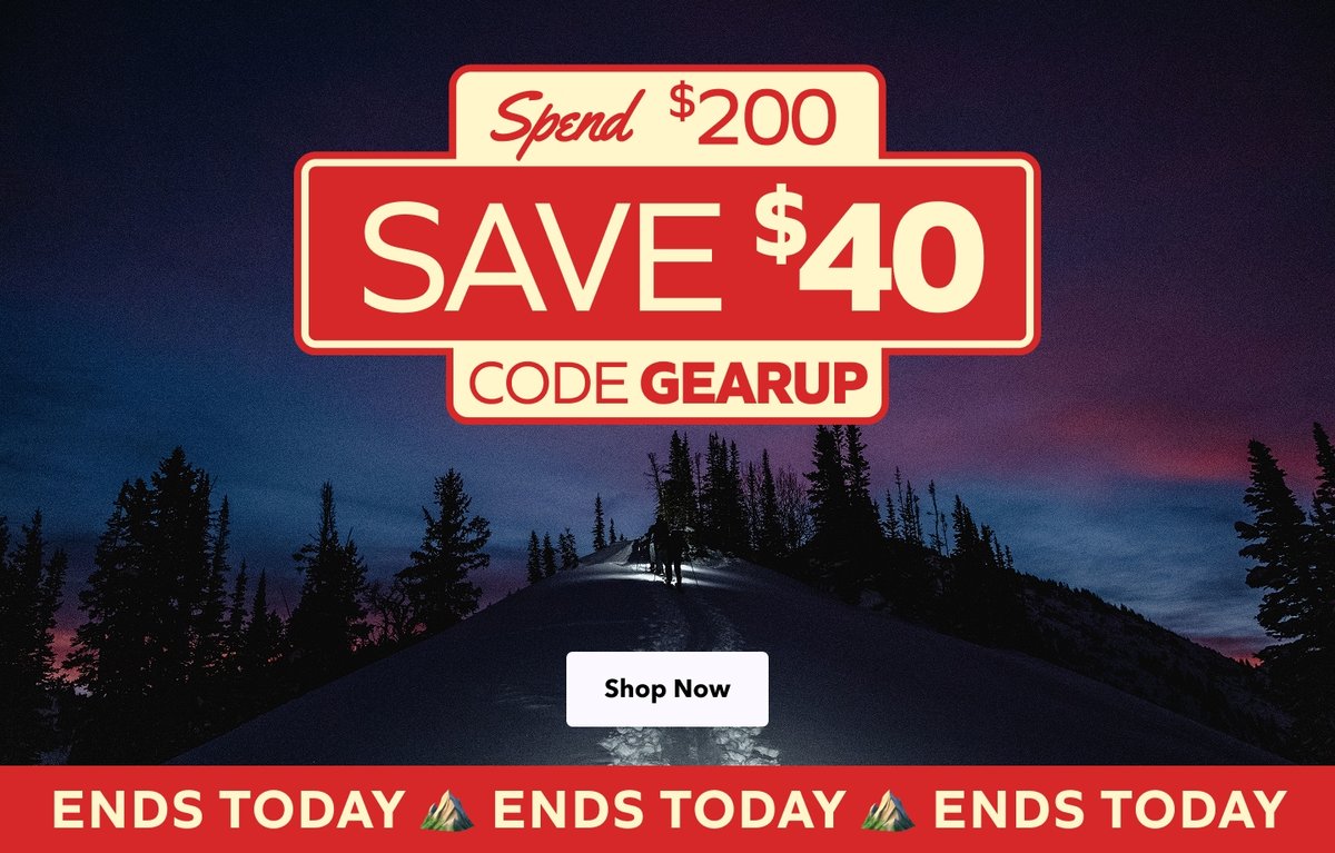 Spend $200, save $40 ENDS TODAY. Shop now.