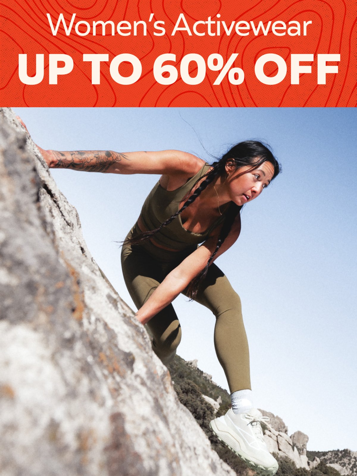 Up to 60% off women’s activewear. 