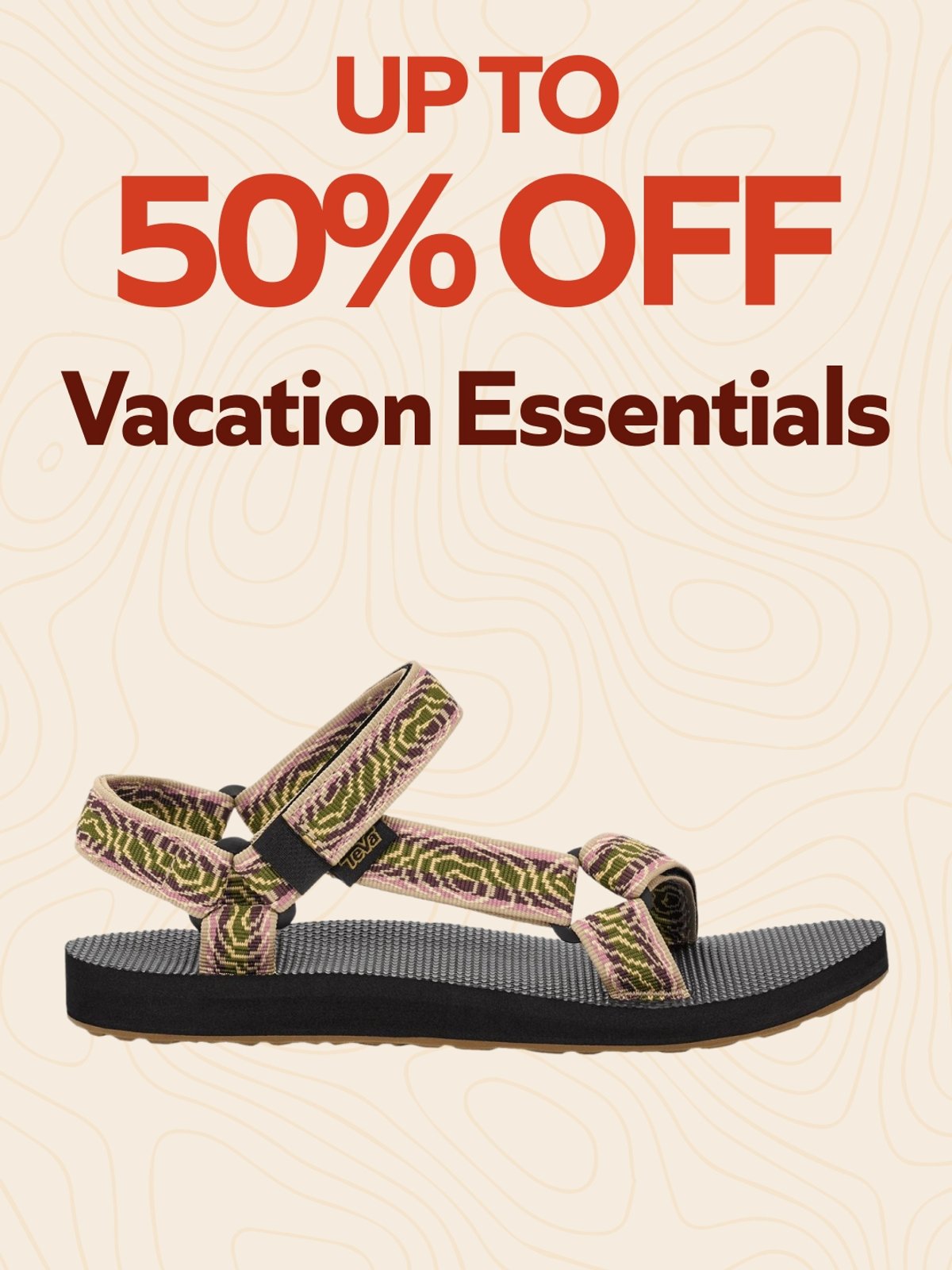 Shop vacation essentials up to 50% off.