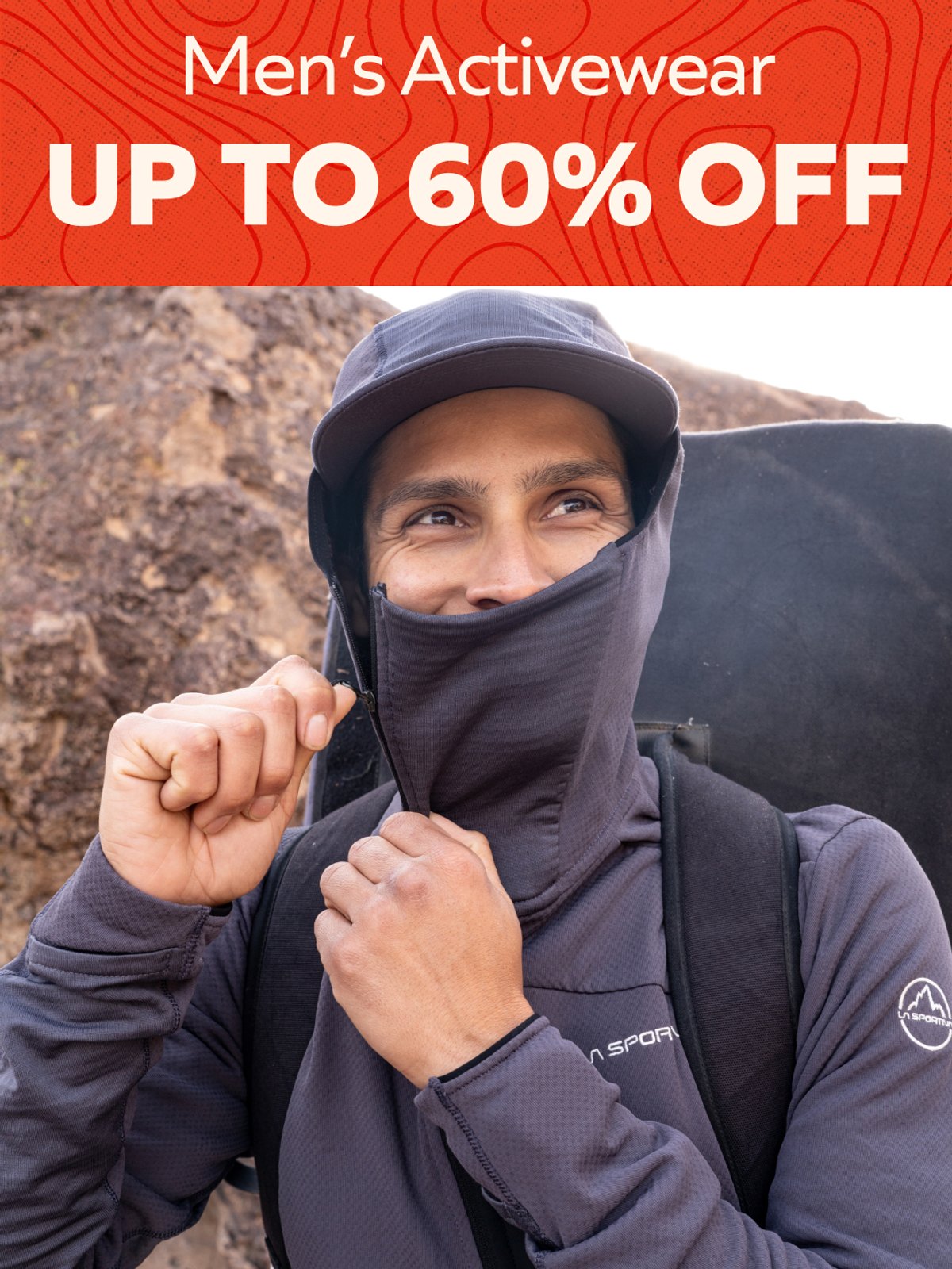 Up to 60% off men’s activewear. 